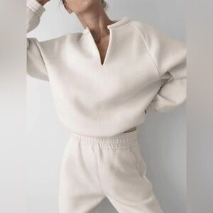 Leze the Label Cream Athena Sweatshirt, Large